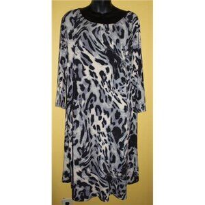 QVC Effortless Style by Citiknits Animal Print Dress 1x